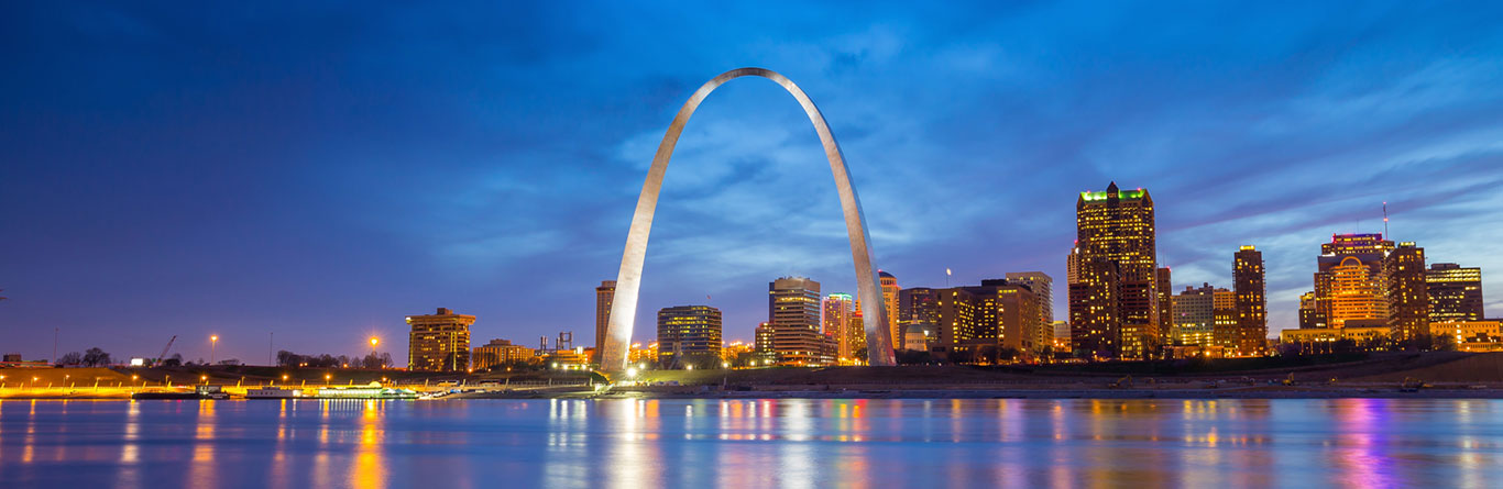 U.S. Title St. Louis Arch with the city in the background